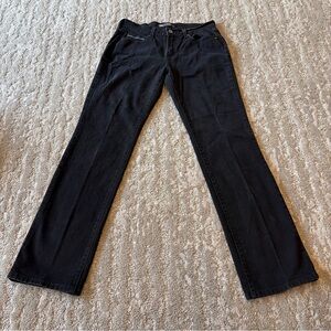 Levi's 505 10 Long Straight Black Stretch Denim Womens Jeans